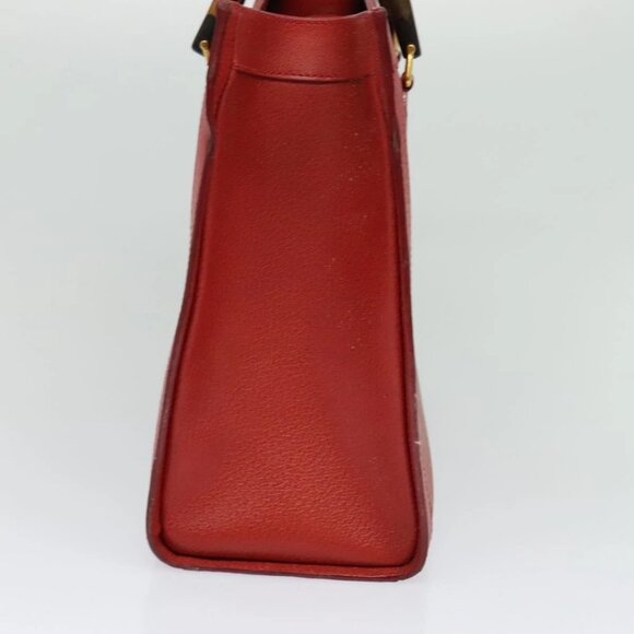 GUCCI Bamboo Hand Bag Leather Red Gold - Picture 4 of 15